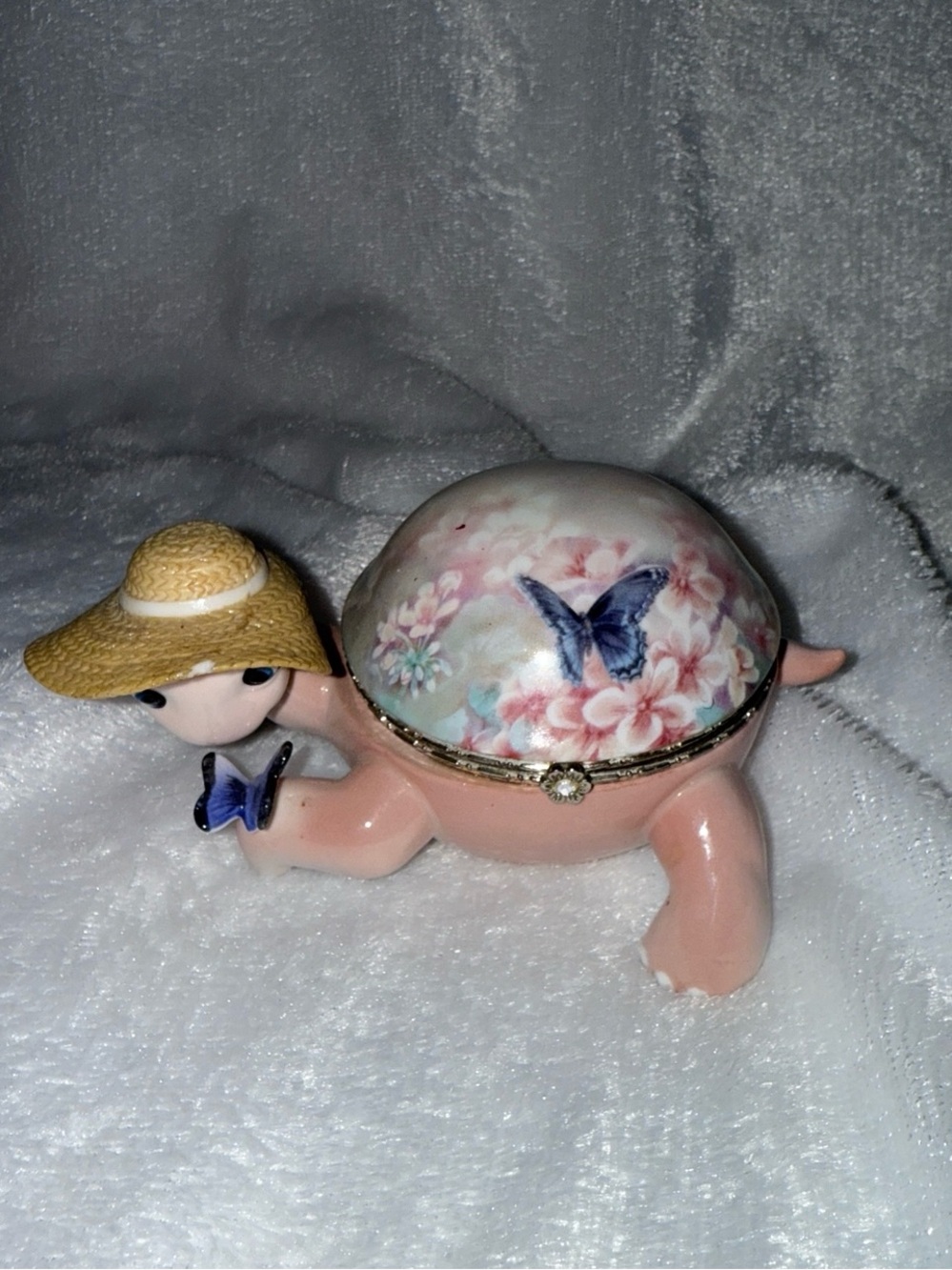 Bradford Exchange “Butterfly Whispers” Turtle Musical Trinket Box By Lena Liu